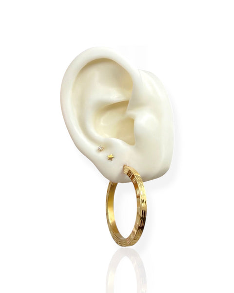 14k Gold Square Edge Hoop Earrings