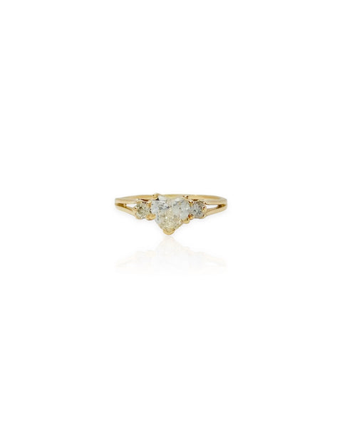 14k Gold Diamond Heart Ring (8.25)