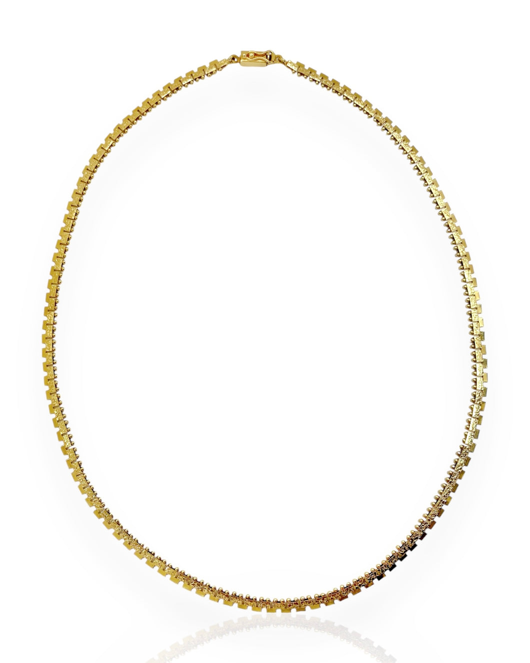 18k Gold Fancy Link Chain Necklace (17.625