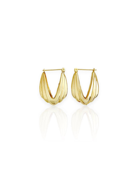 14k Gold Draping Hoop Earrings