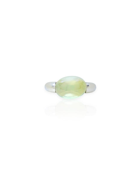 18k Gold White Gold Cabochon Ring (6.75)