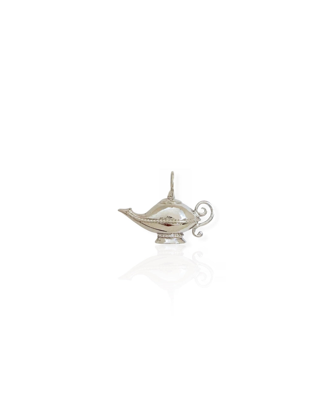 14k White Gold Magic Lamp Charm