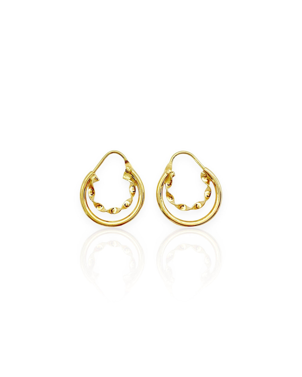 18k Gold Double Hoop Earrings