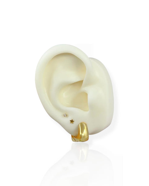 18k Gold Horseshoe Huggies