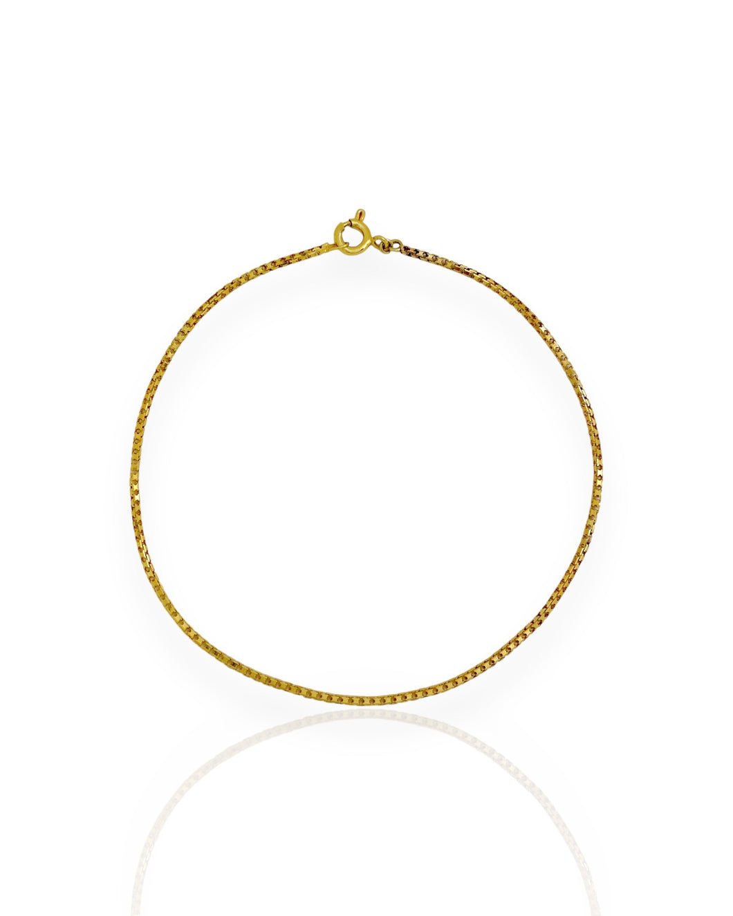 14k Gold Box Chain Bracelet/Anklet (8.875