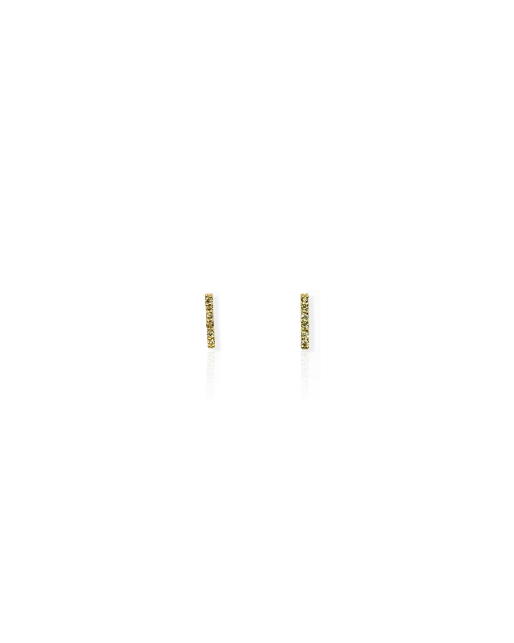 14k Gold Diamond Bar Earrings