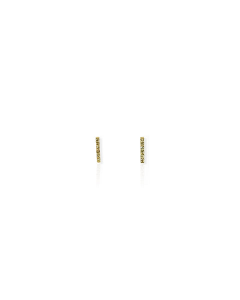 14k Gold Diamond Bar Earrings