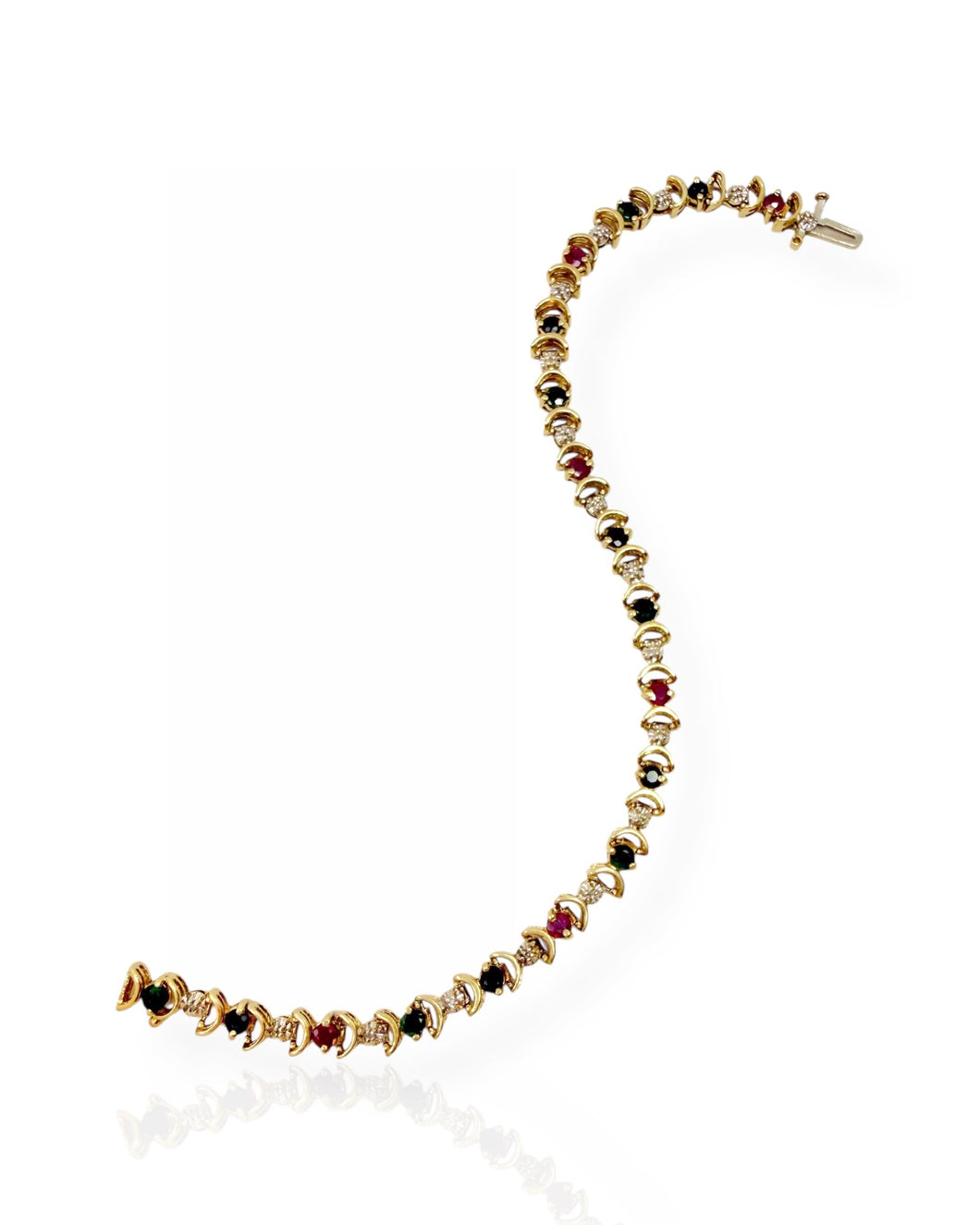 10k Gold Gemstone Bracelet (7.625