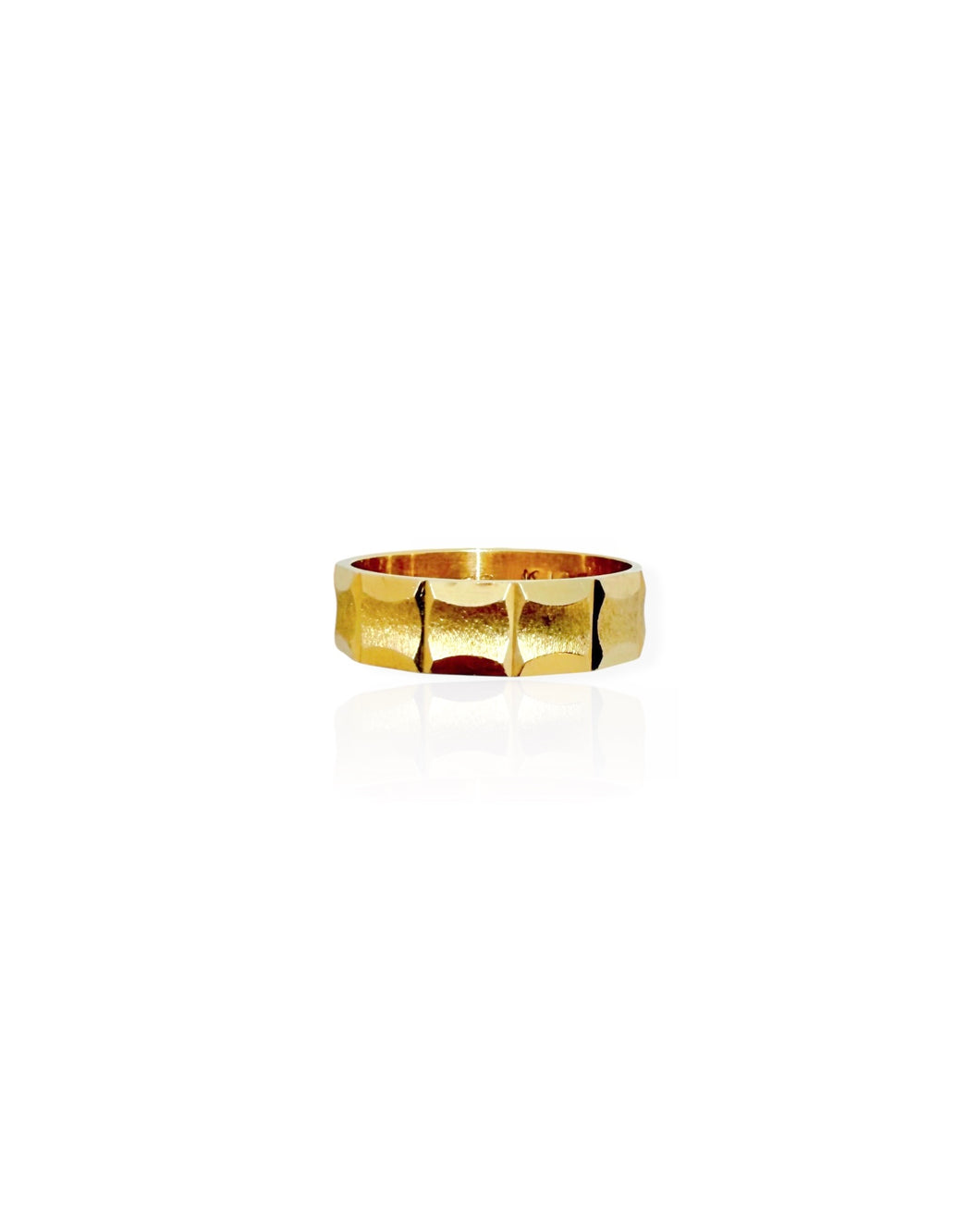 14k Gold Faceted Ring (8.75)