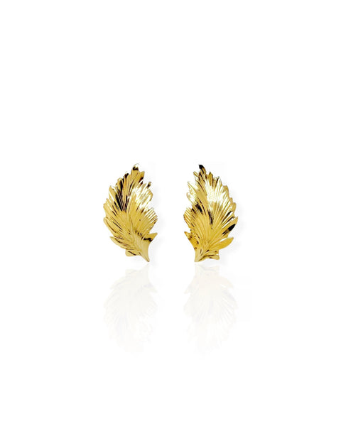 14k Gold Leaf Earrings