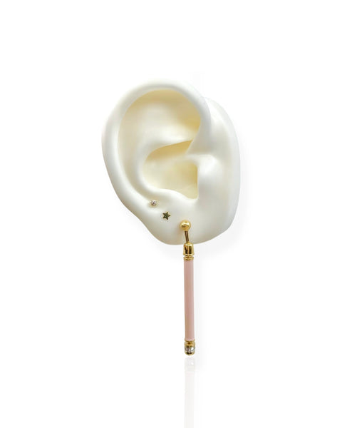 18k Gold Enamel Matchstick Earrings