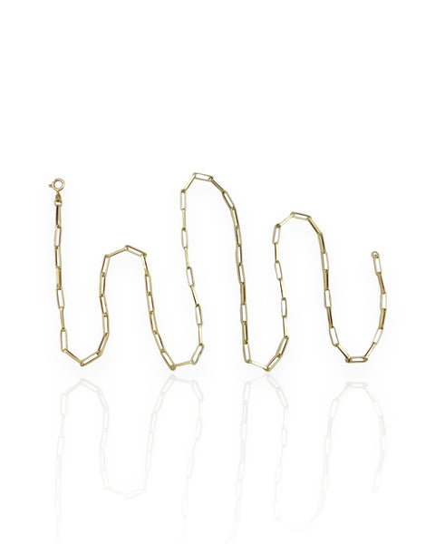 14k Gold Paperclip Chain Necklace (30.375