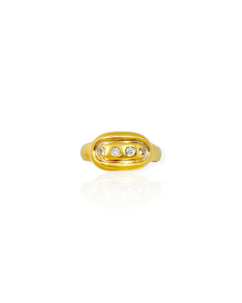 18k Gold Four Stone Ring (6.75/7)