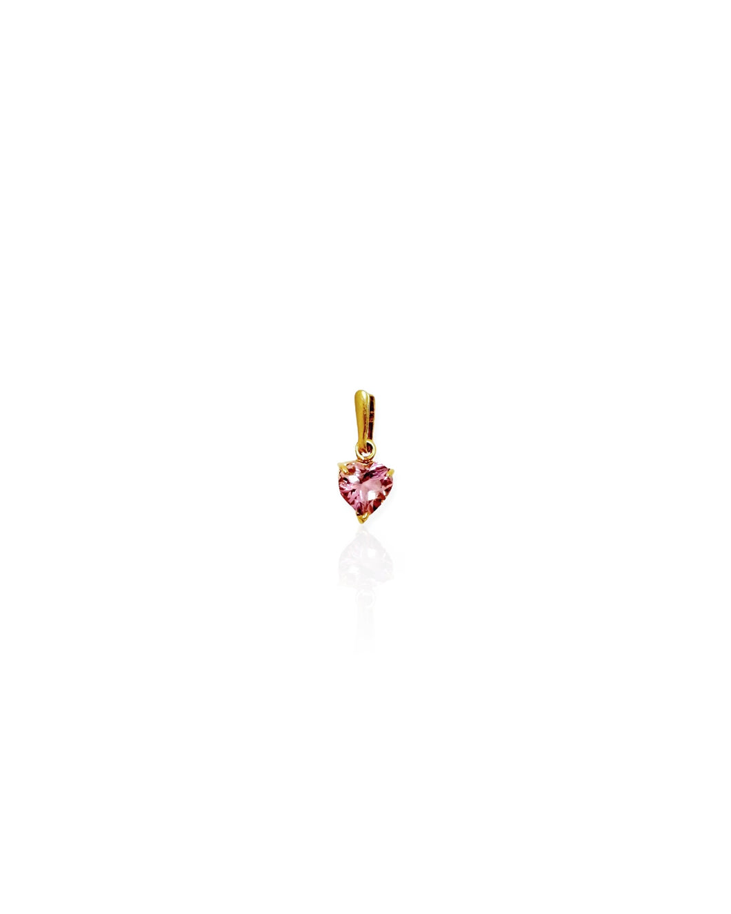 18k Gold Gemstone Heart Charm