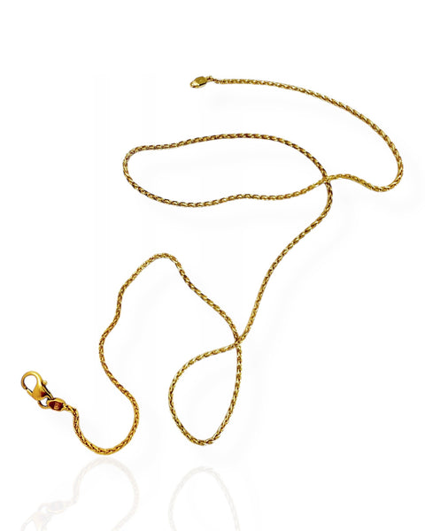 14k Gold Wheat Chain Necklace (18
