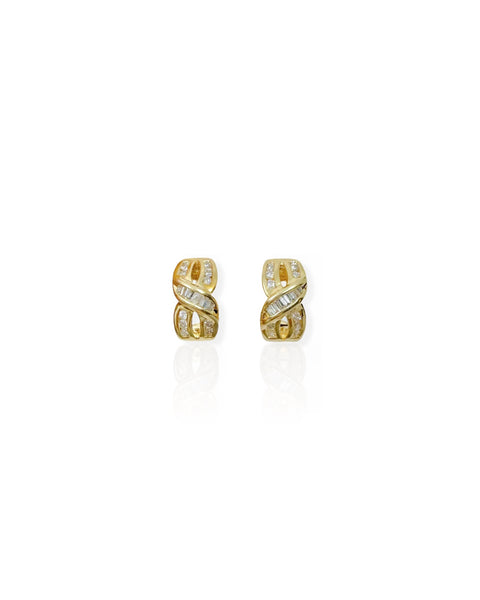 14k Gold Diamond Baby Scoop Earrings