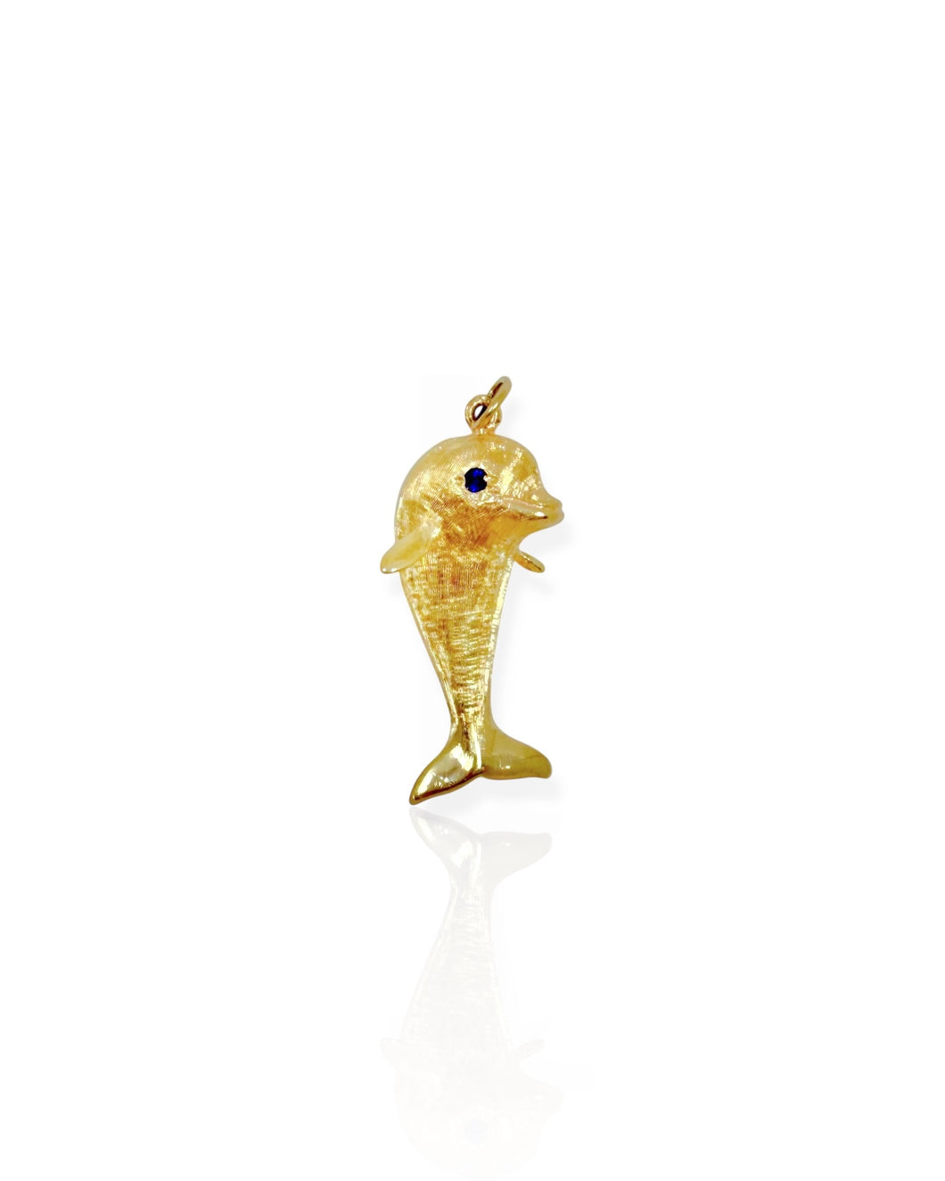 14k Gold Chubby Dolphin Charm