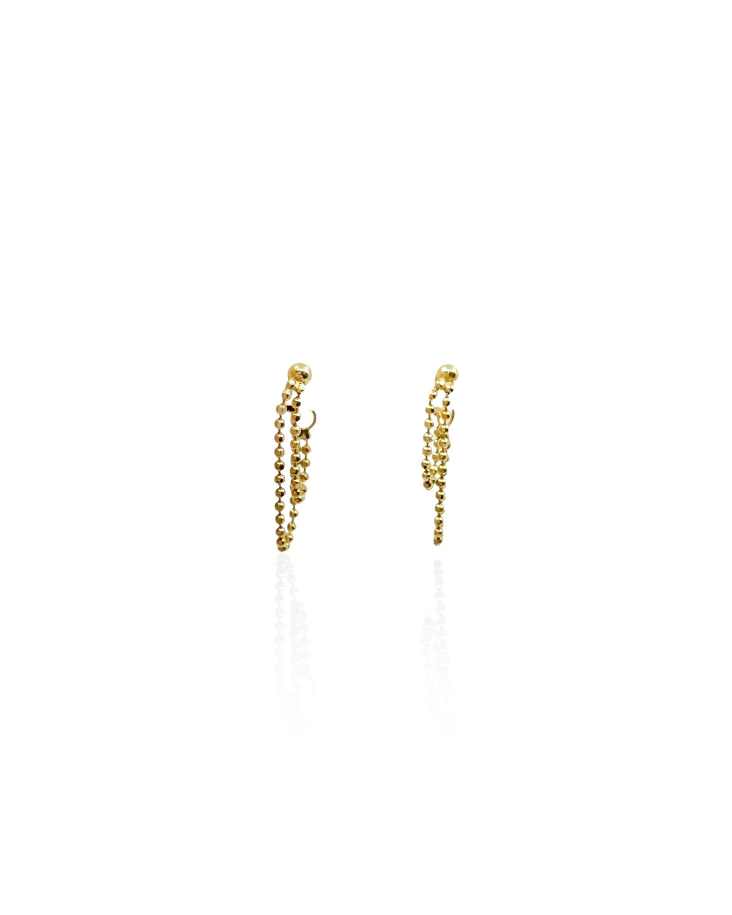 14k Gold Ball Chain Earrings