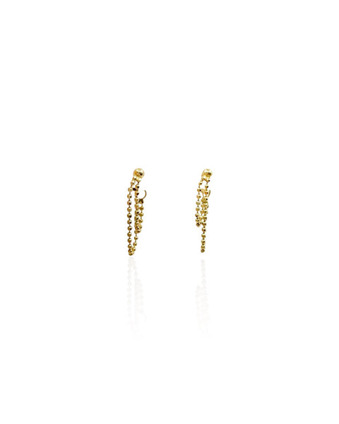 14k Gold Ball Chain Earrings