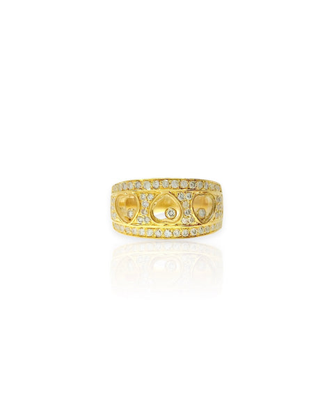 18k Gold Floating Diamond Heart Ring (10.25)