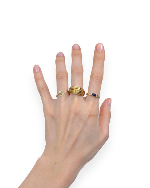 14k Gold Fluted Dome Ring (7.75)