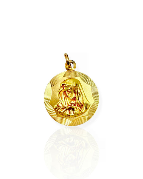 18k Gold Virgin Mary Charm