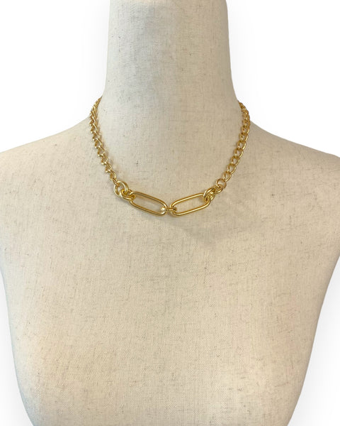 18k Gold Mixed Link Necklace (17")