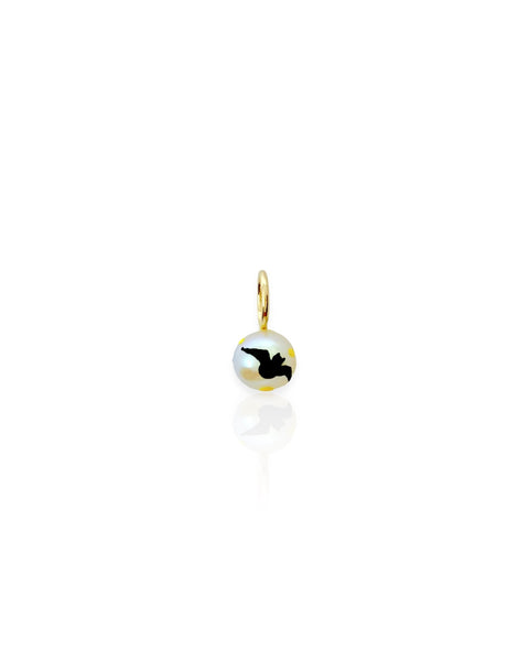 14k Gold Bat Pearl Charm 2