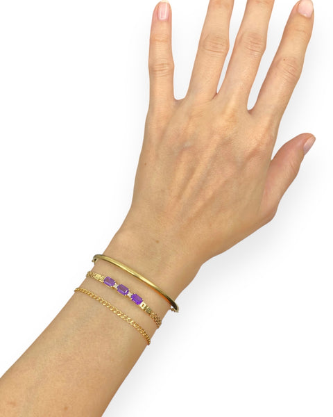 14k Gold Amethyst Bracelet (7.25")