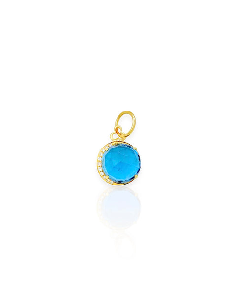 18k Gold Devon Woodhill Gemstone Crescent Moon Charm