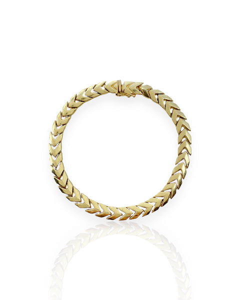 14k Gold Chevron Chain Bracelet (8.125