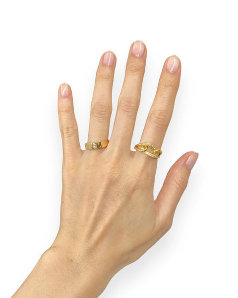 18k Gold Letter N Ring (6.75)