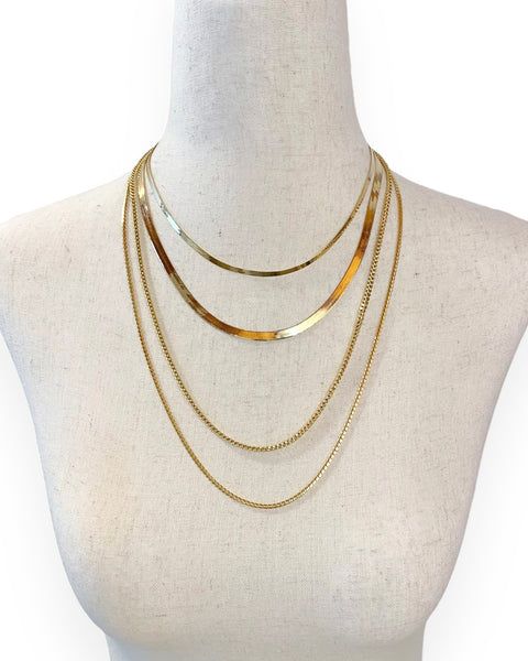 14k Gold Herringbone Chain Necklace (15.875")