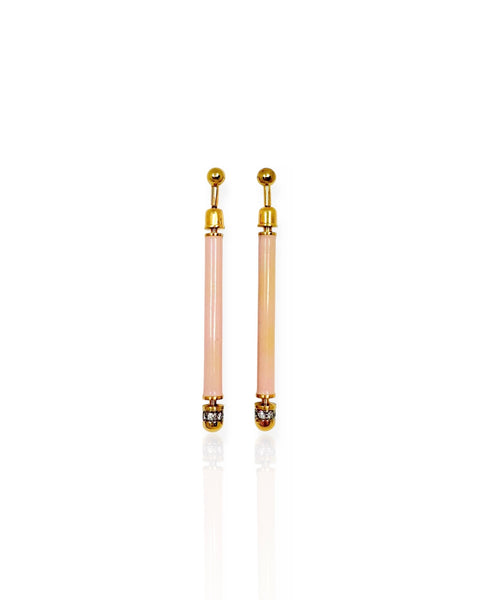 18k Gold Enamel Matchstick Earrings