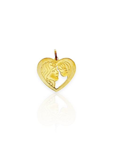 14k Gold Mother and Child Charm