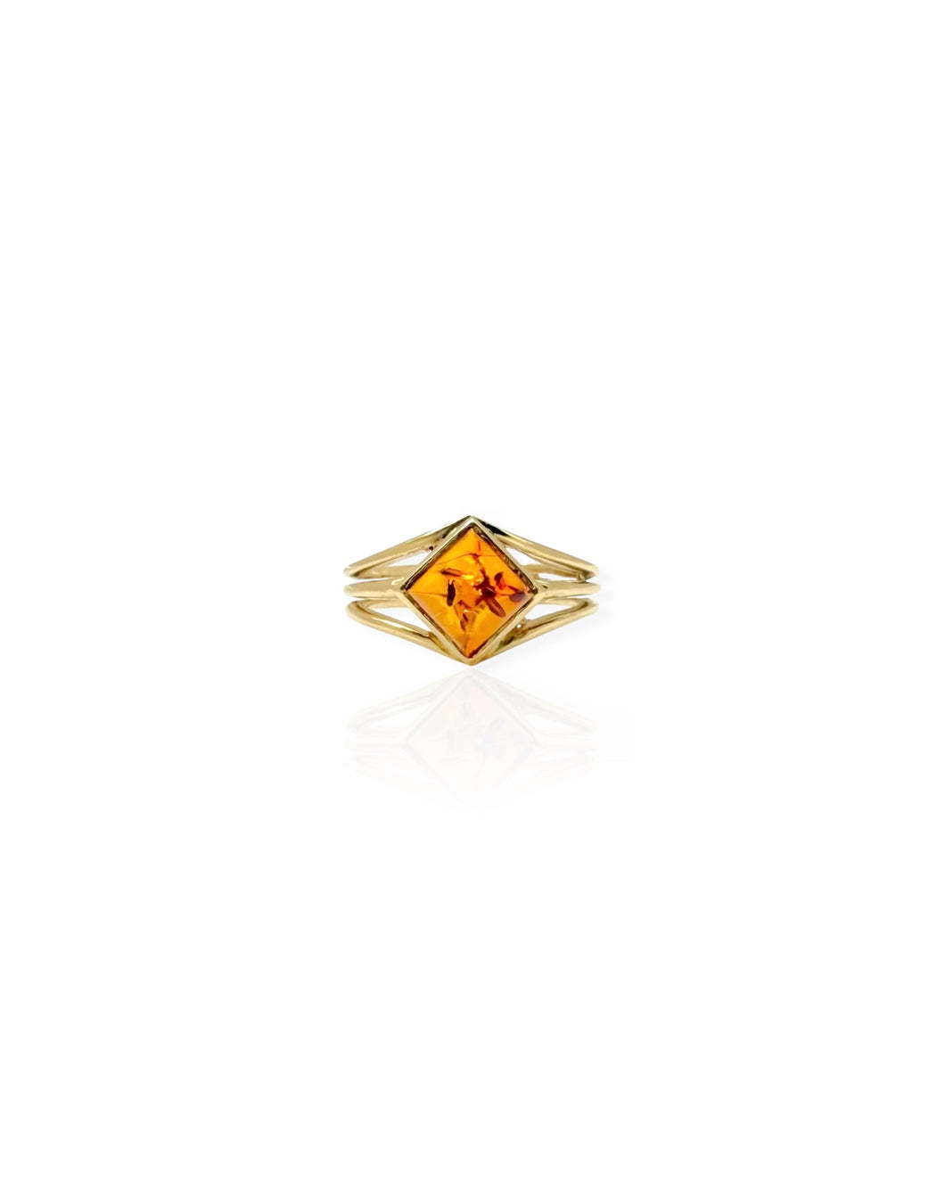 14k Gold Amber Rings (5.5, 5.75, 6.75)
