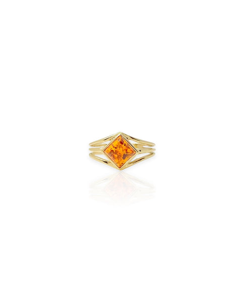 14k Gold Amber Ring (6.5)