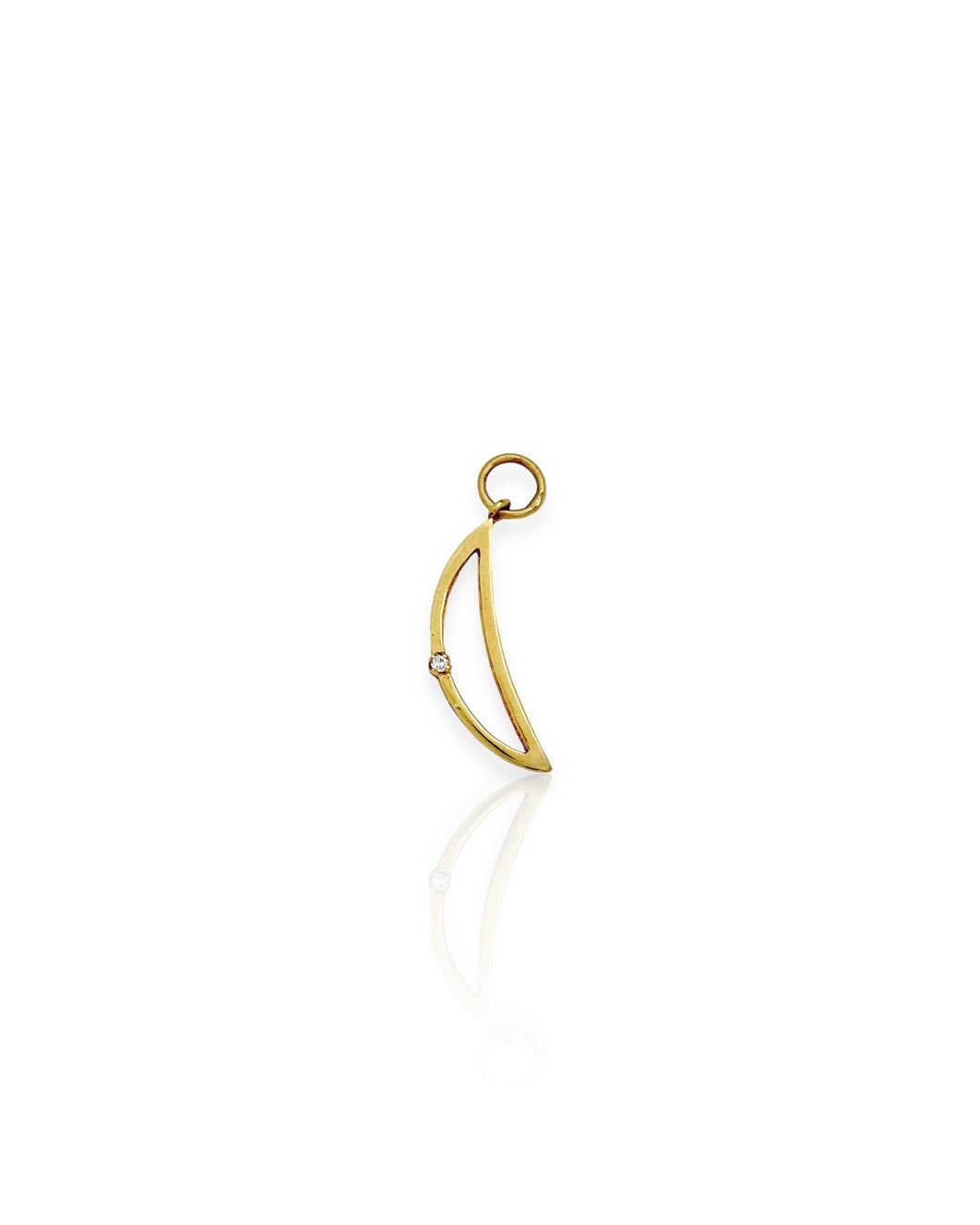 14k Gold Crescent Charm