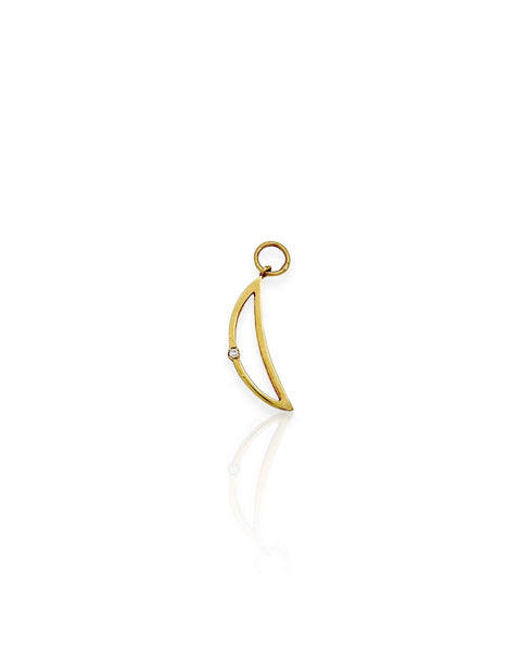 14k Gold Crescent Charm