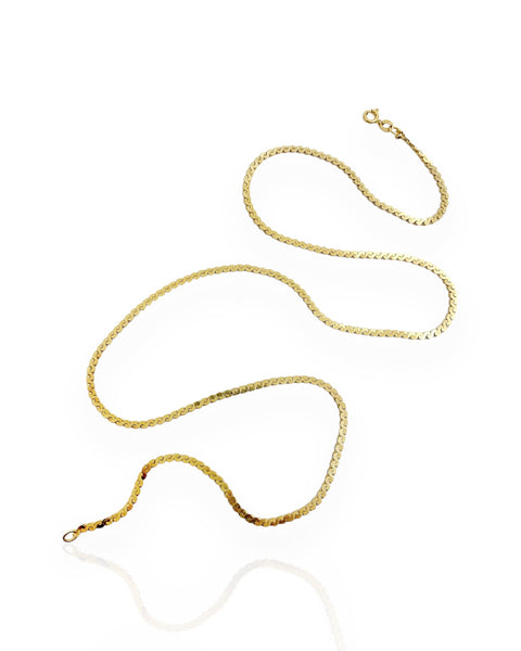 14k Gold Serpentine Chain Necklace (24.5