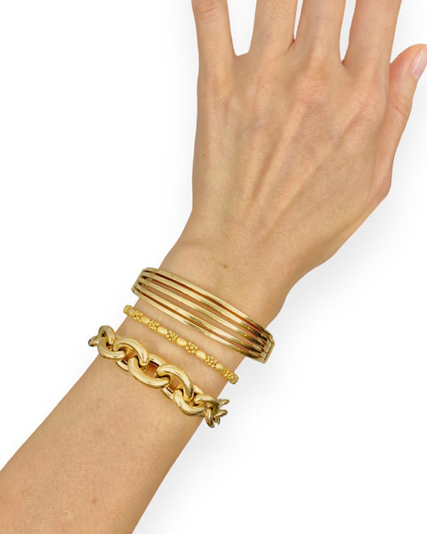 14k Gold Graduated Cable Chain Bracelet (7.375")