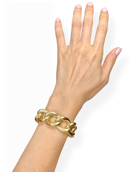 14k Gold Chunky Link Bracelet (8.5")