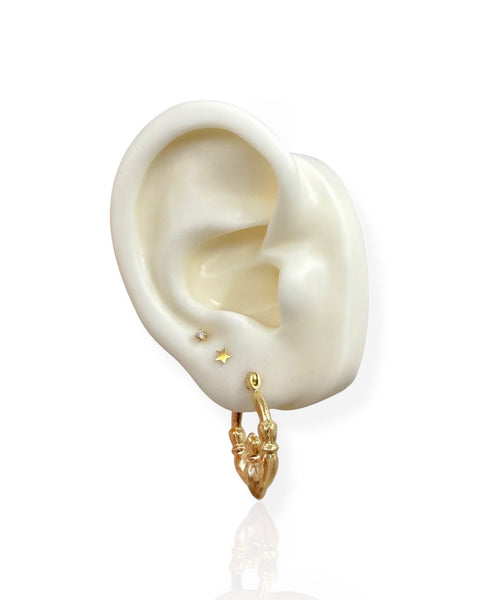 14k Gold Claddagh Hoop Earrings