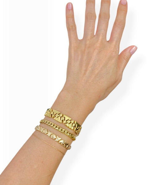 18k Gold Curb Chain Bracelet (7")