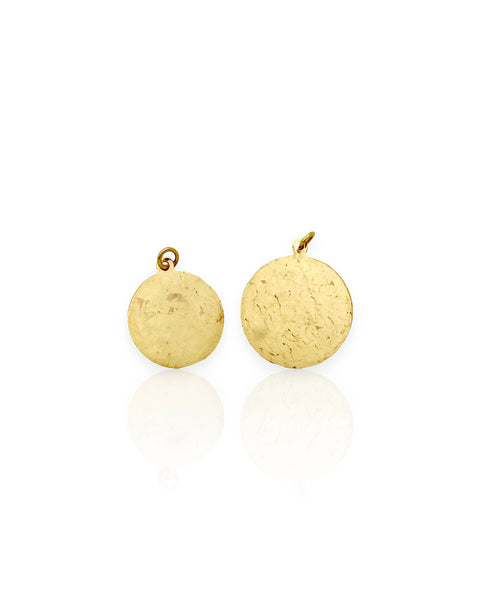 14k Gold Round Disk Charms