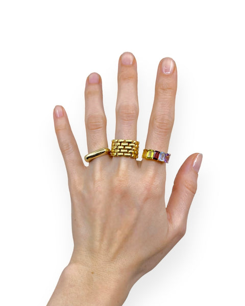 14k Gold Rainbow Gemstone Ring (6)
