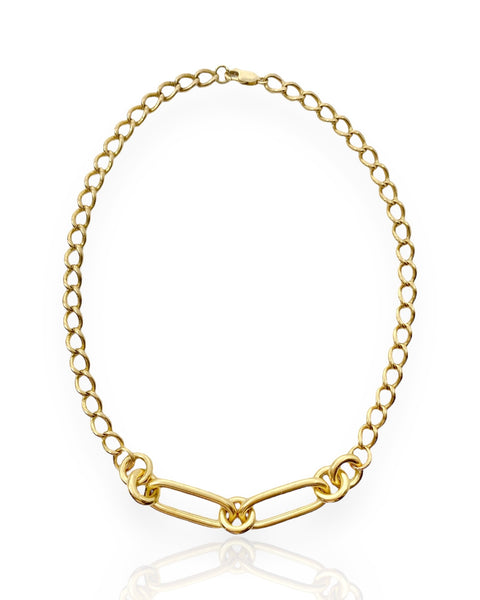 18k Gold Mixed Link Necklace (17
