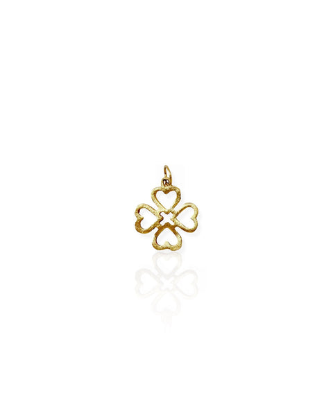14k Gold Four Leaf Clover Charm