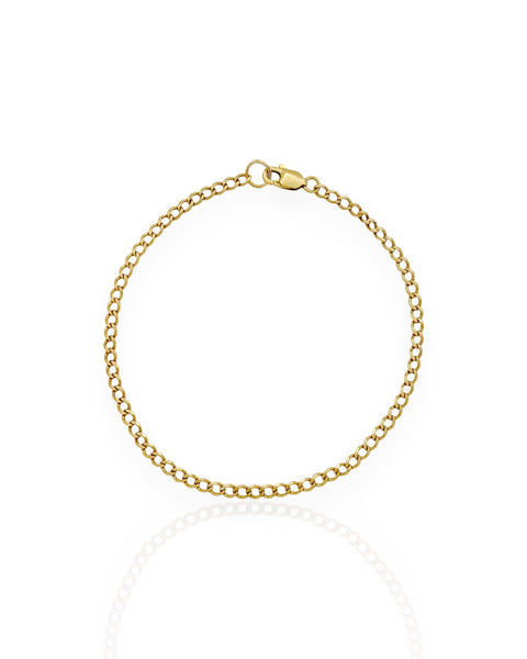 14k Gold Curb Chain Bracelet (6.875