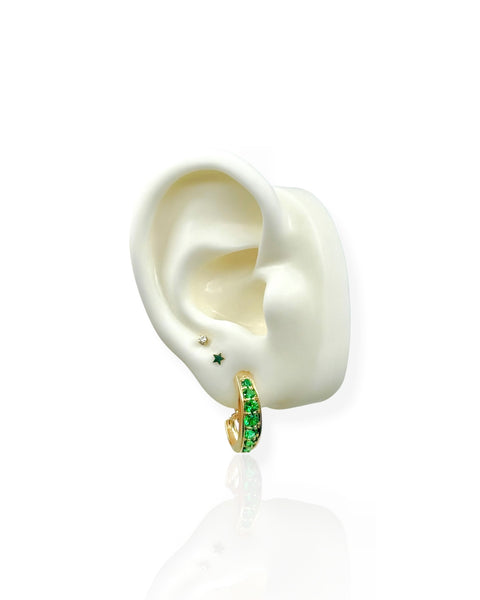 14k Gold J Hoop Earrings